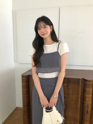 [3 colors] Bustier Blouse