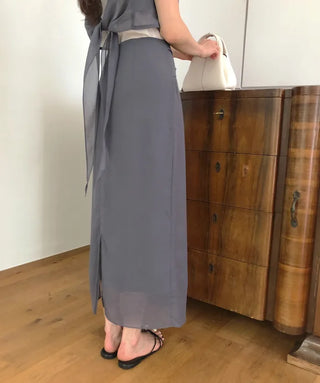 [3 colors] Mid-length skirt