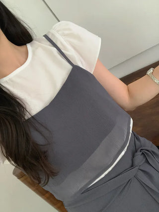 [3 colors] Bustier Blouse