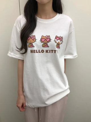 [3 colors] Oversized Print T-shirt