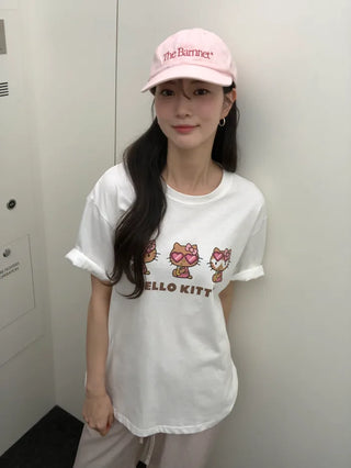 [3 colors] Oversized Print T-shirt