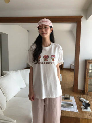 [3 colors] Oversized Print T-shirt