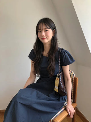 [3 colors] Tweed check mini blouse