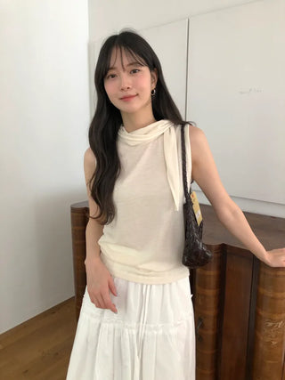 [3 colors] Satin Frill Blouse