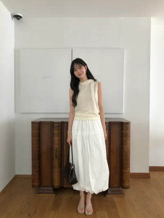 [3 colors] Satin Frill Blouse