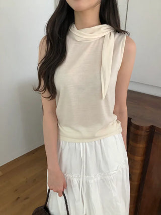 [3 colors] Satin Frill Blouse