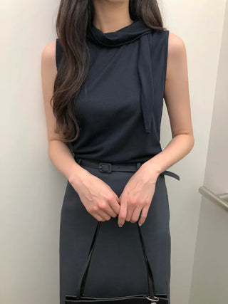 [3 colors] Satin Frill Blouse