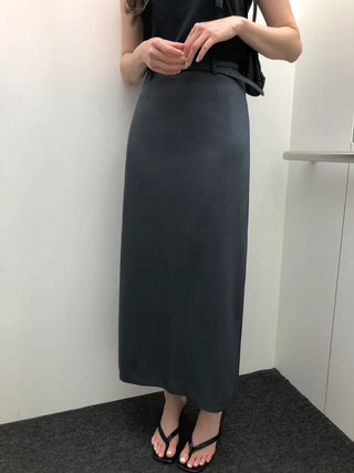 [3 colors] Belted skirt