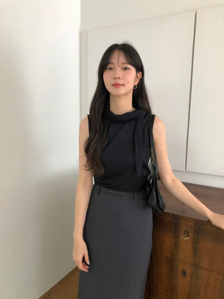 [3 colors] Satin Frill Blouse