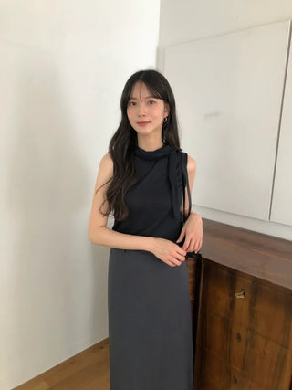 [3 colors] Satin Frill Blouse
