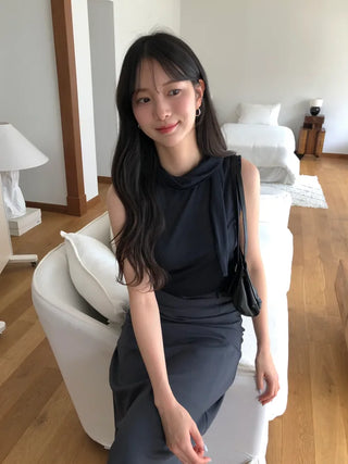 [3 colors] Satin Frill Blouse