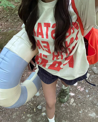 (Unisex) Pigment Wash Half T-Shirt