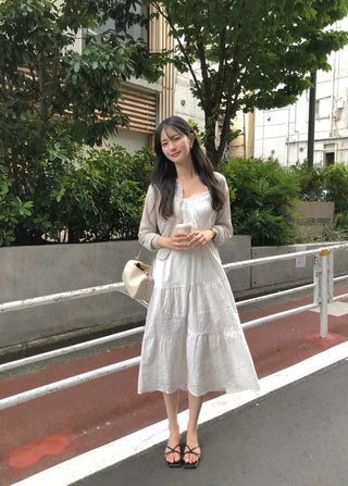 Lace sleeveless long dress