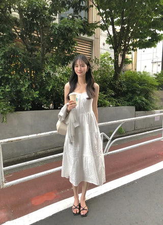 Lace sleeveless long dress