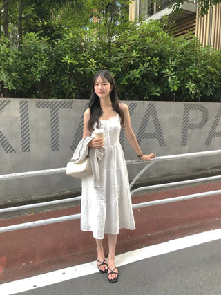 Lace sleeveless long dress