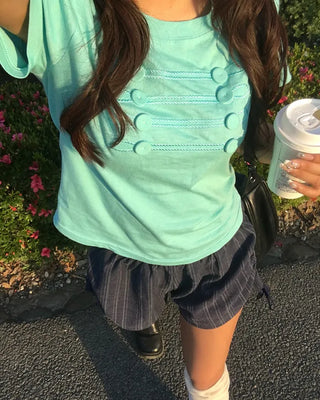 Striped side drawstring shorts