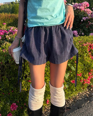 Striped side drawstring shorts