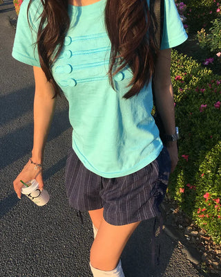 Striped side drawstring shorts