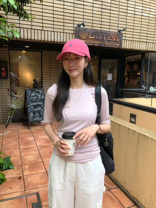 [3 colors] Ribbon Collar Wrap Blouse