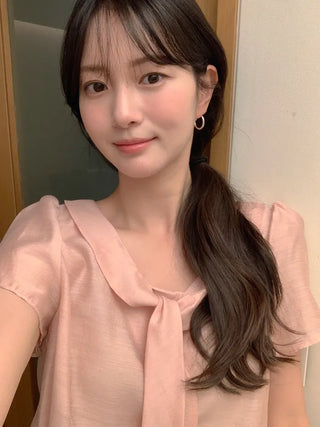 [3 colors] Tie Ribbon Blouse