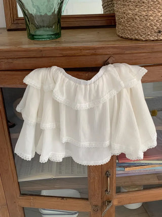 [2 colors] Tiered Lace Skirt