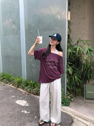[4 colors] Pintuck Rib Wide String Summer Pants