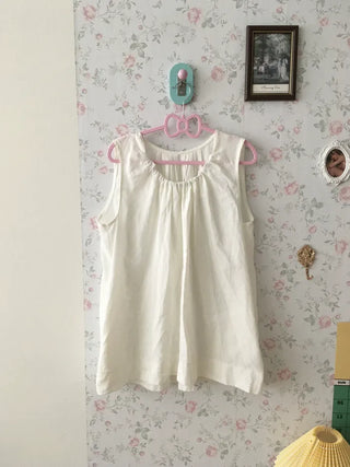 [2 colors] Frill Sleeveless Top