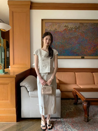 [2 colors] Classic Long Skirt