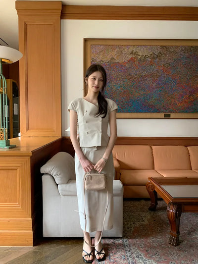 [2 colors] Classic Long Skirt