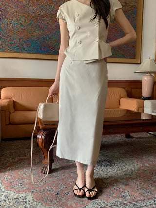 [2 colors] Classic Long Skirt