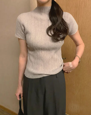 [3 colors] Pleated T-shirt