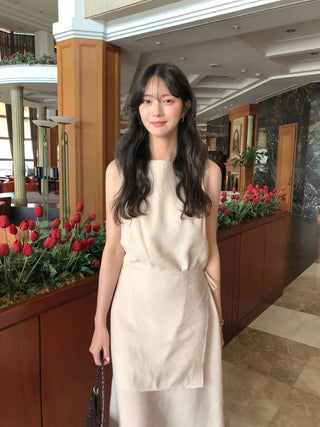 [2 colors] Wrap Point Dress