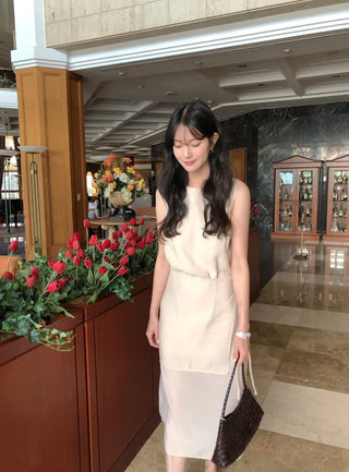 [2 colors] Wrap Point Dress