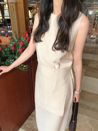 [2 colors] Wrap Point Dress