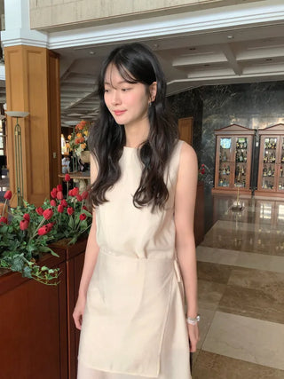 [2 colors] Wrap Point Dress