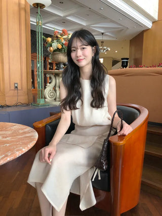 [2 colors] Wrap Point Dress