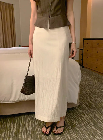 [3 colors] Summer Long Skirt