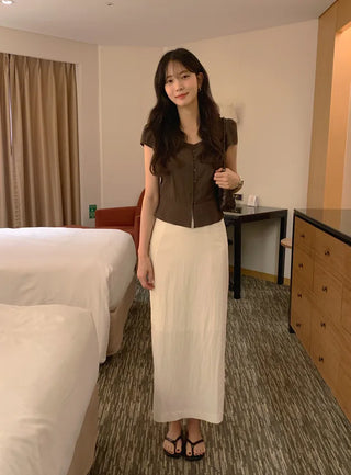 [3 colors] Summer Long Skirt