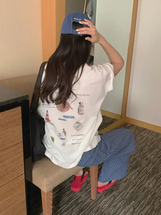[2 colors] Back Point Boxy Short Sleeve T-Shirt