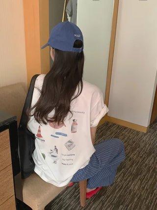 [2 colors] Back Point Boxy Short Sleeve T-Shirt