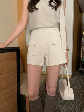 [2 colors] Halon Herringbone Half Pants