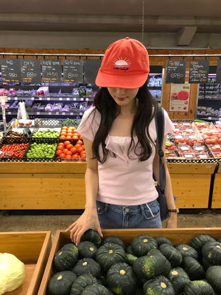 [4 colors] Waffle Burton Crop T-shirt