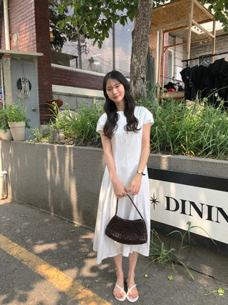 [2 colors] Puff Long Dress