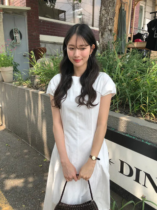 [2 colors] Puff Long Dress