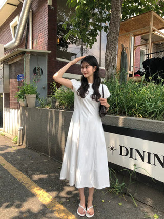 [2 colors] Puff Long Dress