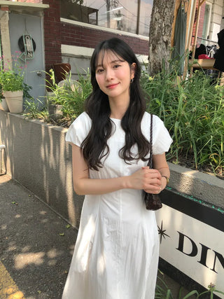 [2 colors] Puff Long Dress