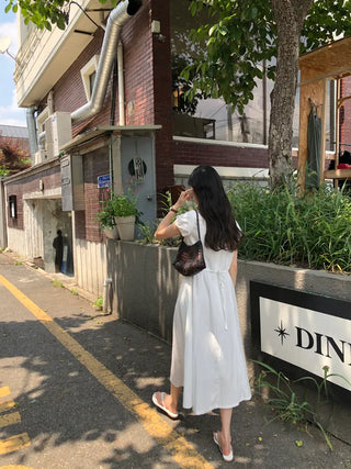 [2 colors] Puff Long Dress