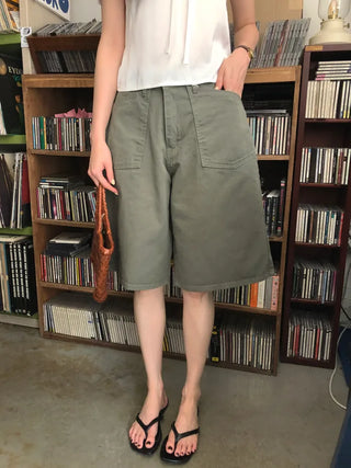 [2 colors] Bermuda Cotton Pants