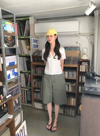 [2 colors] Bermuda Cotton Pants