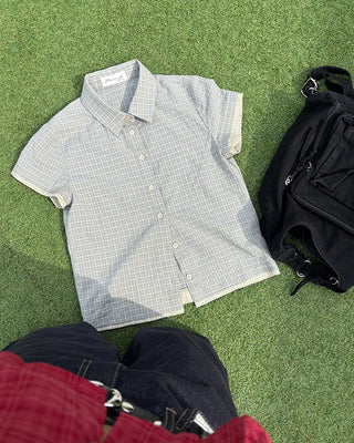 Graph Check Seersucker Layered Half Shirt